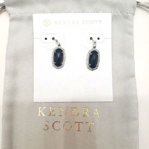 Kendra Scott Lee Lux Drop Earrings in Black and Silver